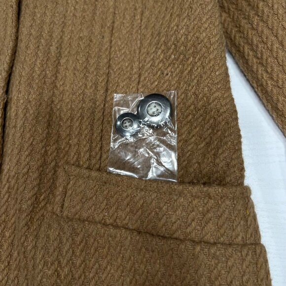 Liz Claiborne Womens Coat Wool Blend Faux Fur Detach Collar Cable Pattern‎ Sz M - Picture 13 of 14